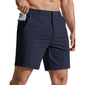 image:imageCOOFANDY Mens Golf Shorts 7 Inseam Lightweight Quick Dry Shorts Elastic Waistband with 3 Pockets UPF50Navy Blue
