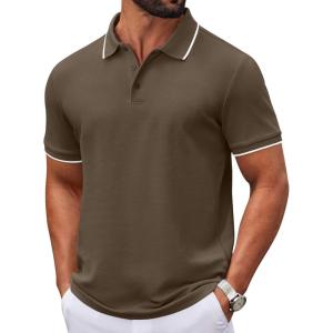 image:imageCOOFANDY Mens Polo Shirts Classic Short Sleeve Polo T Shirts Cotton Pique Casual Summer Fashion Golf ShirtArmy Green