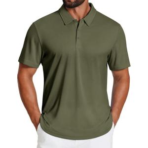 image:imageCOOFANDY Mens Polo Shirts Short Sleeve Golf Shirt Moisture Wicking Quick Dry Performance Polo Shirts for MenArmy Green