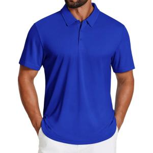 image:imageCOOFANDY Mens Polo Shirts Short Sleeve Golf Shirt Moisture Wicking Quick Dry Performance Polo Shirts for MenTrue Blue