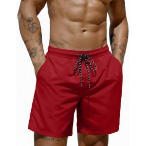 image:imageCOOFANDY Mens Swim Trunks 7 inch Bathing Suit with Mesh Liner Swim Shorts Board Short SwimsuitDark Red