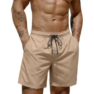 image:imageCOOFANDY Mens Swim Trunks 7 inch Bathing Suit with Mesh Liner Swim Shorts Board Short SwimsuitKhaki