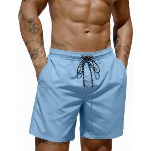 image:imageCOOFANDY Mens Swim Trunks 7 inch Bathing Suit with Mesh Liner Swim Shorts Board Short SwimsuitSky Blue