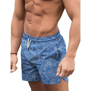 image:imageCOOFANDY Mens Swim Trunks Quick Dry Board Shorts Swimsuit Swimwear Bathing SuitP Blue Leaf