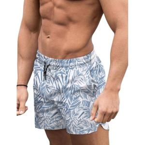 image:imageCOOFANDY Mens Swim Trunks Quick Dry Board Shorts Swimsuit Swimwear Bathing SuitP Deep Blue Plam Leaf