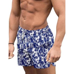 image:imageCOOFANDY Mens Swim Trunks Quick Dry Board Shorts Swimsuit Swimwear Bathing SuitP Navy Blue Palm Leaf