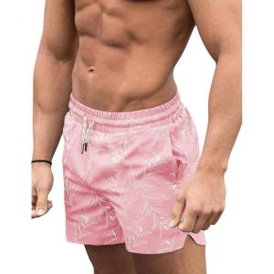 image:imageCOOFANDY Mens Swim Trunks Quick Dry Board Shorts Swimsuit Swimwear Bathing SuitP Pink Leaf