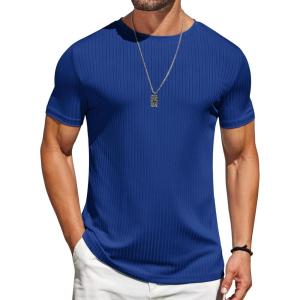 image:imageCOOFANDY Mens TShirts Short Sleeve Plain Tshirts Casual Crew Neck Basic T Shirt Soft Cooling Fitted Stretch Tee ShirtsDark Blue