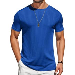 image:imageCOOFANDY Mens TShirts Short Sleeve Plain Tshirts Casual Crew Neck Basic T Shirt Soft Cooling Fitted Stretch Tee ShirtsRoyal Blue