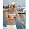 image:imageCOOFANDY Mens Casual Knitted Tank Tops Crew Neck Sleeveless Muscle T Shirts Summer Beach TopsKhakiIvory