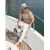 image:imageCOOFANDY Mens Casual Knitted Tank Tops Crew Neck Sleeveless Muscle T Shirts Summer Beach TopsKhakiIvory