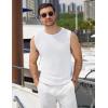 image:imageCOOFANDY Mens Casual Knitted Tank Tops Crew Neck Sleeveless Muscle T Shirts Summer Beach TopsWhite