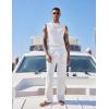 image:imageCOOFANDY Mens Casual Knitted Tank Tops Crew Neck Sleeveless Muscle T Shirts Summer Beach TopsWhite