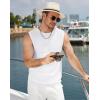 image:imageCOOFANDY Mens Casual Knitted Tank Tops Crew Neck Sleeveless Muscle T Shirts Summer Beach TopsWhite