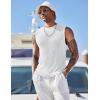 image:imageCOOFANDY Mens Casual Knitted Tank Tops Crew Neck Sleeveless Muscle T Shirts Summer Beach TopsWhite