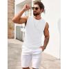image:imageCOOFANDY Mens Casual Knitted Tank Tops Crew Neck Sleeveless Muscle T Shirts Summer Beach TopsWhite