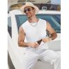 image:imageCOOFANDY Mens Casual Knitted Tank Tops Crew Neck Sleeveless Muscle T Shirts Summer Beach TopsWhite