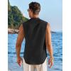image:imageCOOFANDY Mens Sleeveless Button Up Shirts Summer Beach Tank Tops Collarless Casual Cruise Dress ShirtBlack