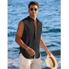 image:imageCOOFANDY Mens Sleeveless Button Up Shirts Summer Beach Tank Tops Collarless Casual Cruise Dress ShirtBlack