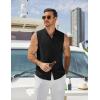 image:imageCOOFANDY Mens Sleeveless Button Up Shirts Summer Beach Tank Tops Collarless Casual Cruise Dress ShirtBlack