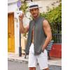 image:imageCOOFANDY Mens Sleeveless Button Up Shirts Summer Beach Tank Tops Collarless Casual Cruise Dress ShirtDark Grey