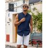 image:imageCOOFANDY Mens Sleeveless Button Up Shirts Summer Beach Tank Tops Collarless Casual Cruise Dress ShirtNavy Blue