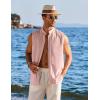 image:imageCOOFANDY Mens Sleeveless Button Up Shirts Summer Beach Tank Tops Collarless Casual Cruise Dress ShirtPink