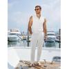 image:imageCOOFANDY Mens Sleeveless Button Up Shirts Summer Beach Tank Tops Collarless Casual Cruise Dress ShirtWhite