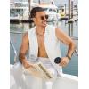 image:imageCOOFANDY Mens Sleeveless Button Up Shirts Summer Beach Tank Tops Collarless Casual Cruise Dress ShirtWhite