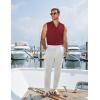 image:imageCOOFANDY Mens Sleeveless Button Up Shirts Summer Beach Tank Tops Collarless Casual Cruise Dress ShirtWine Red