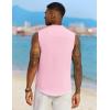 image:imageCOOFANDY Mens Sleeveless Summer Shirts Beach Tank Tops Button Up Textured Tank Shirt for VacationPink