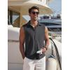 image:imageCOOFANDY Mens Summer Sleeveless Shirts Beach Knit Tank Top Button Up Casual Tank Shirt Vacation TopsDark Gray