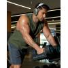 image:imageCOOFANDY Mens Workout Tank Tops Cut Off Bodybuilding Fitness Muscle Shirts Wide Armholes Summer Sleeveless ShirtArmy Green