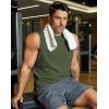 image:imageCOOFANDY Mens Workout Tank Tops Cut Off Bodybuilding Fitness Muscle Shirts Wide Armholes Summer Sleeveless ShirtArmy Green