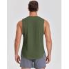 image:imageCOOFANDY Mens Workout Tank Tops Cut Off Bodybuilding Fitness Muscle Shirts Wide Armholes Summer Sleeveless ShirtArmy Green