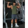 image:imageCOOFANDY Mens Workout Tank Tops Cut Off Bodybuilding Fitness Muscle Shirts Wide Armholes Summer Sleeveless ShirtArmy Green