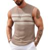 image:imageCOOFANDY Mens Casual Knitted Tank Tops Crew Neck Sleeveless Muscle T Shirts Summer Beach TopsKhakiIvory