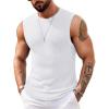 image:imageCOOFANDY Mens Casual Knitted Tank Tops Crew Neck Sleeveless Muscle T Shirts Summer Beach TopsWhite