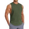 image:imageCOOFANDY Mens Workout Tank Tops Cut Off Bodybuilding Fitness Muscle Shirts Wide Armholes Summer Sleeveless ShirtArmy Green
