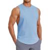 image:imageCOOFANDY Mens Workout Tank Tops Cut Off Bodybuilding Fitness Muscle Shirts Wide Armholes Summer Sleeveless ShirtBlue