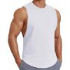 image:imageCOOFANDY Mens Workout Tank Tops Cut Off Bodybuilding Fitness Muscle Shirts Wide Armholes Summer Sleeveless ShirtWhite
