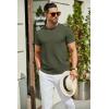 image:imageCOOFANDY Mens Casual TShirts Short Sleeve Crewneck Pullover Classic Knit Tee ShirtsArmy Green