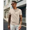image:imageCOOFANDY Mens Casual TShirts Short Sleeve Crewneck Pullover Classic Knit Tee ShirtsBeige