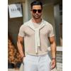 image:imageCOOFANDY Mens Casual TShirts Short Sleeve Crewneck Pullover Classic Knit Tee ShirtsBeige