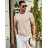 image:imageCOOFANDY Mens Casual TShirts Short Sleeve Crewneck Pullover Classic Knit Tee ShirtsBeige