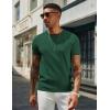 image:imageCOOFANDY Mens Casual TShirts Short Sleeve Crewneck Pullover Classic Knit Tee ShirtsDark Green