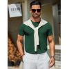 image:imageCOOFANDY Mens Casual TShirts Short Sleeve Crewneck Pullover Classic Knit Tee ShirtsDark Green