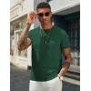 image:imageCOOFANDY Mens Casual TShirts Short Sleeve Crewneck Pullover Classic Knit Tee ShirtsDark Green