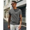 image:imageCOOFANDY Mens Casual TShirts Short Sleeve Crewneck Pullover Classic Knit Tee ShirtsDark Grey