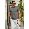 image:imageCOOFANDY Mens Casual TShirts Short Sleeve Crewneck Pullover Classic Knit Tee ShirtsDark Grey